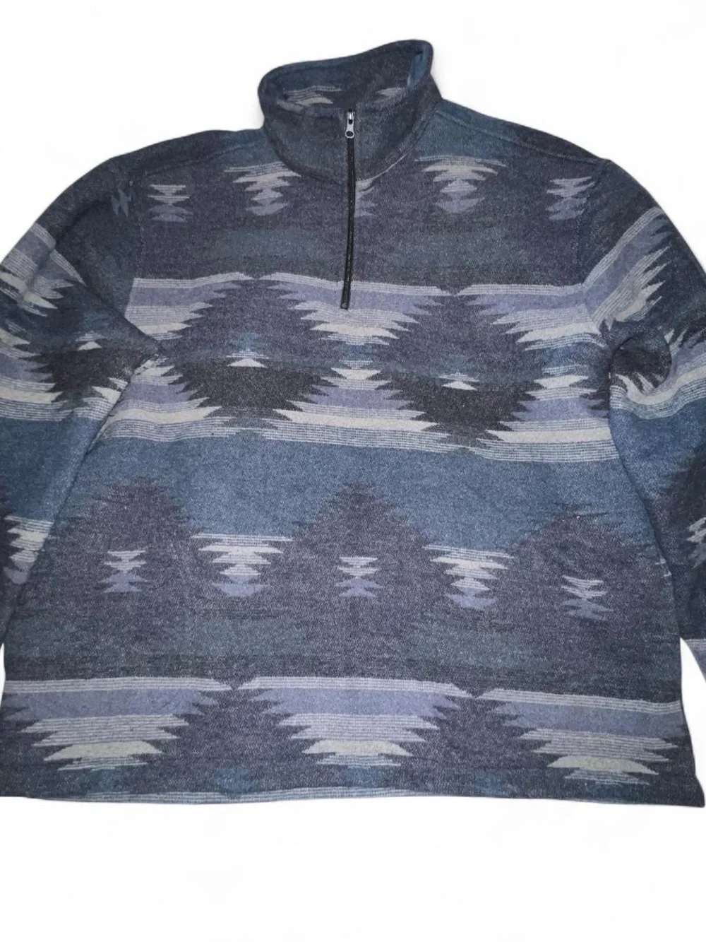 Men's Patterned Half-Zip Sweater in Blue